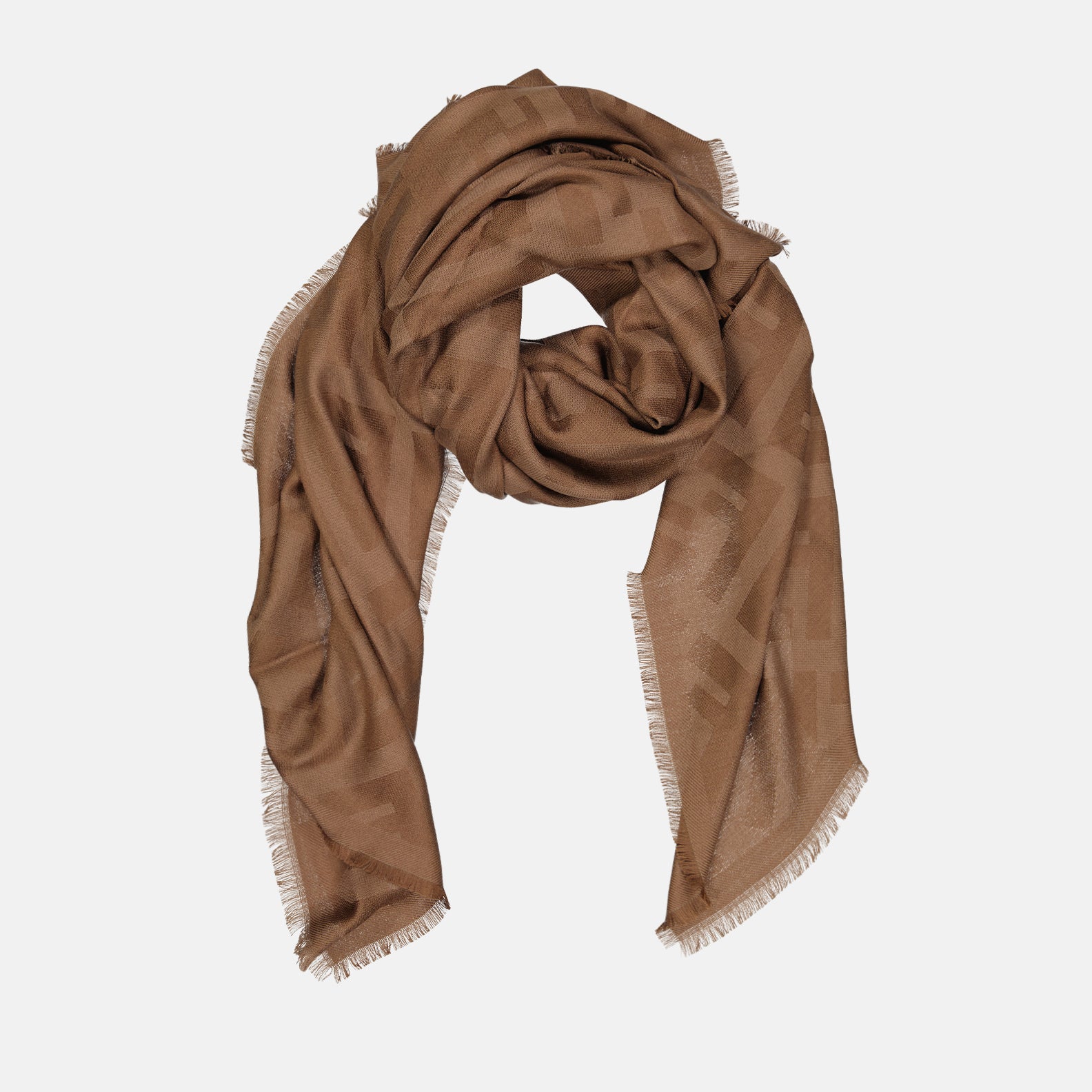 Cashmere Scarf Brown Fendi Scarf Ladies Fendi FF Scarf Women