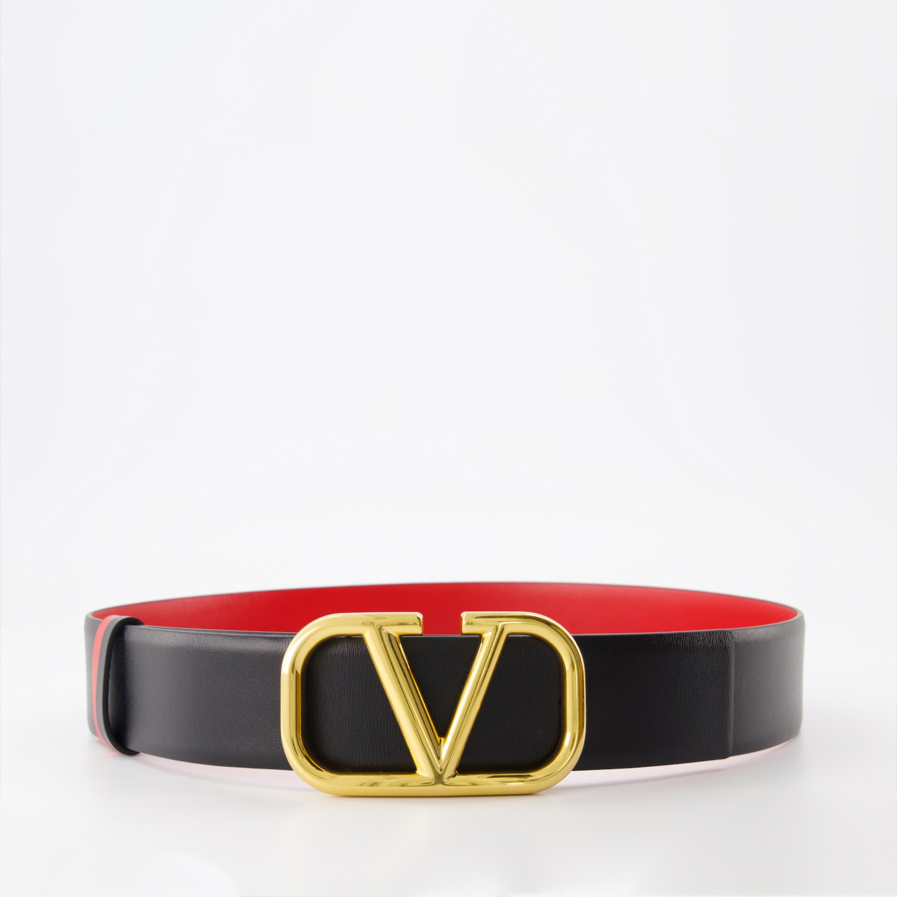 VALENTINO Vロゴバックルベルト リバーシブル黒 赤 【公式通販】