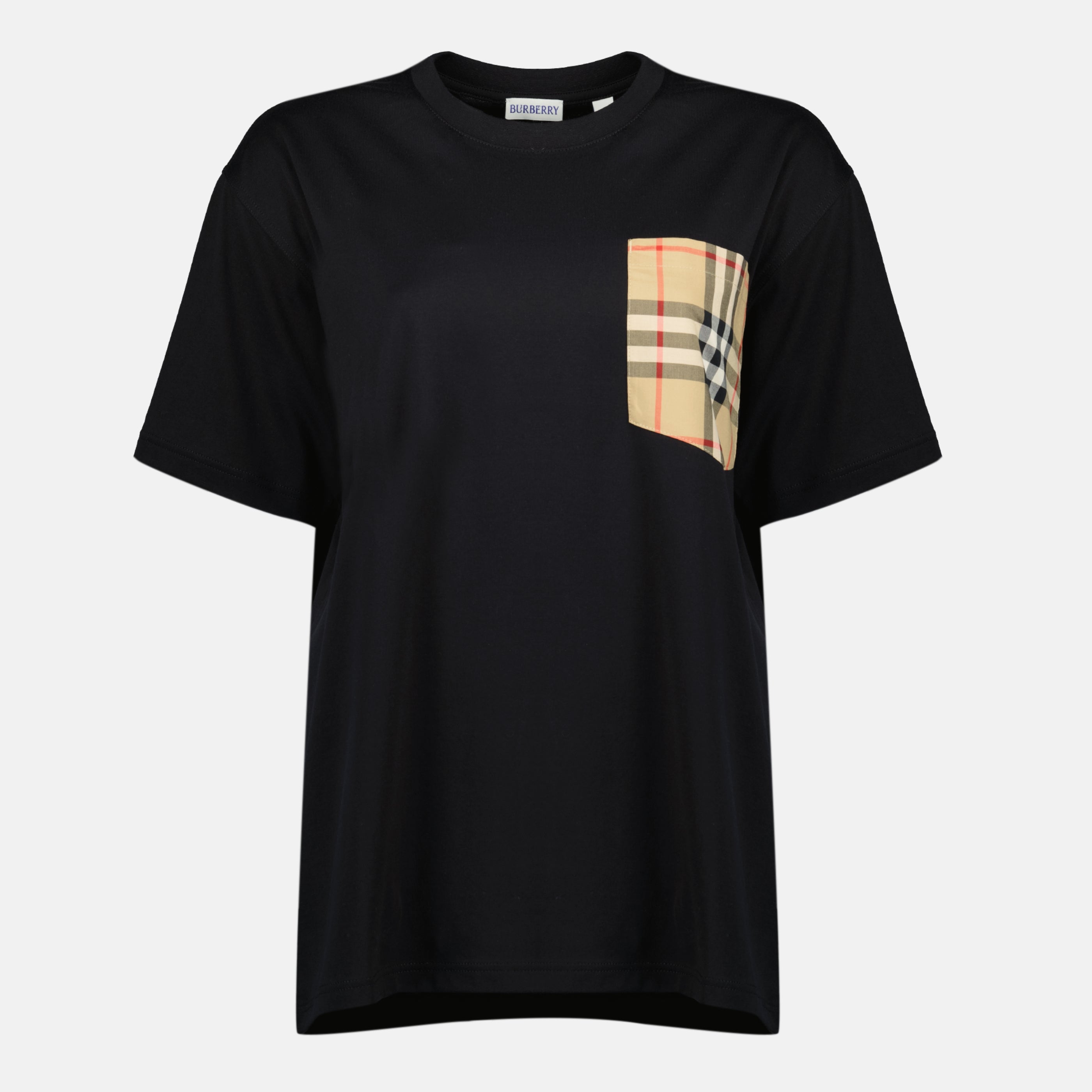 T-shirt Check Preta Burberry - Mulheres – myCompañero