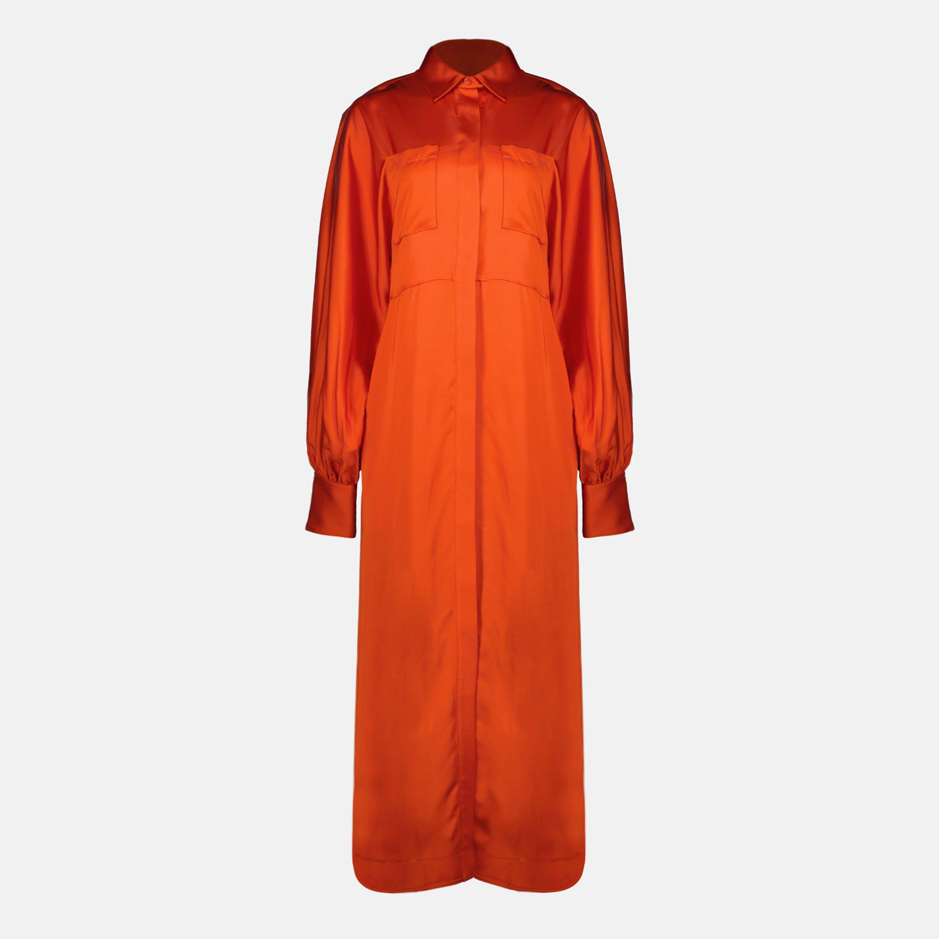 Long Orange Shirt Dress Iro