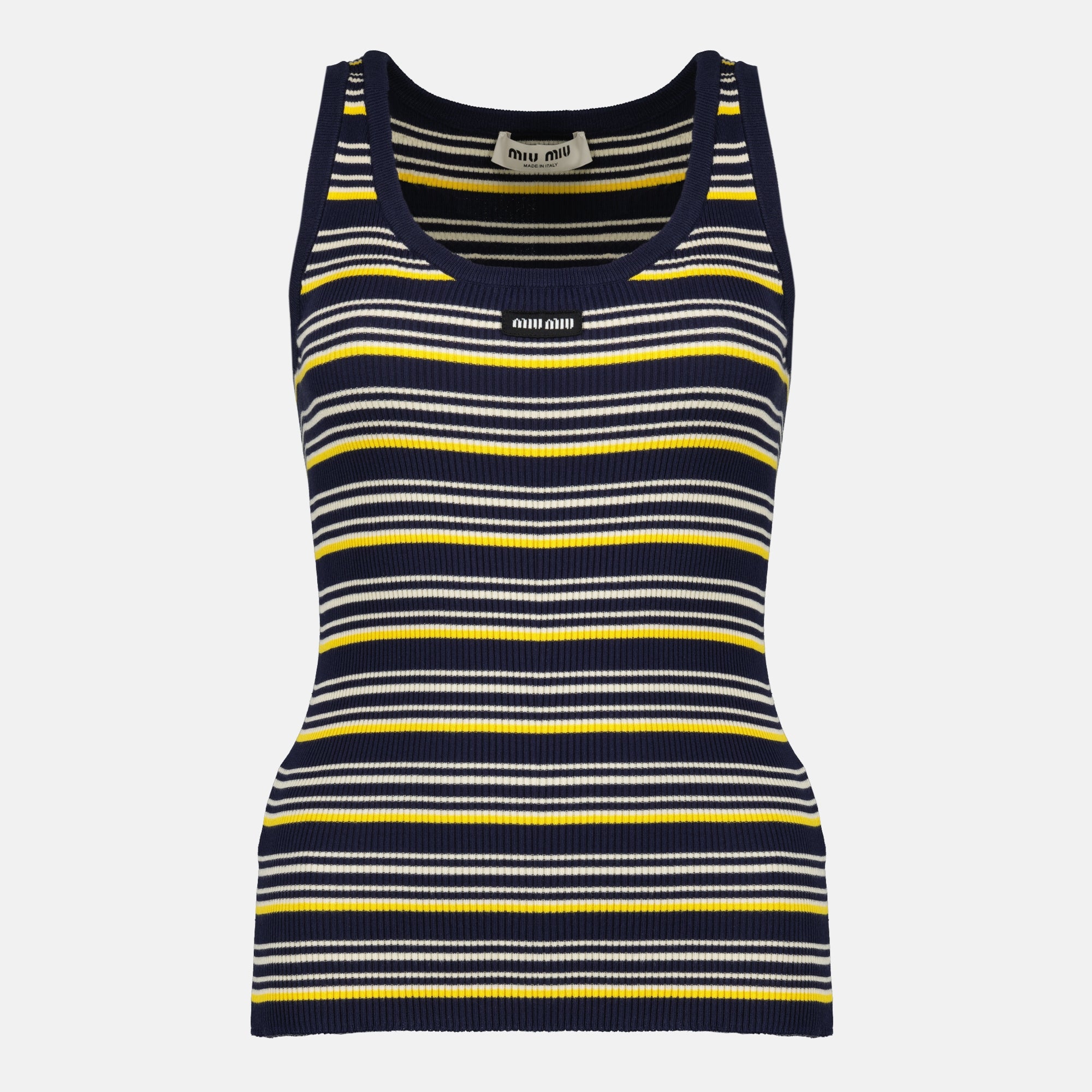 Navy Striped Tank Top Miu Miu - Women – myCompañero