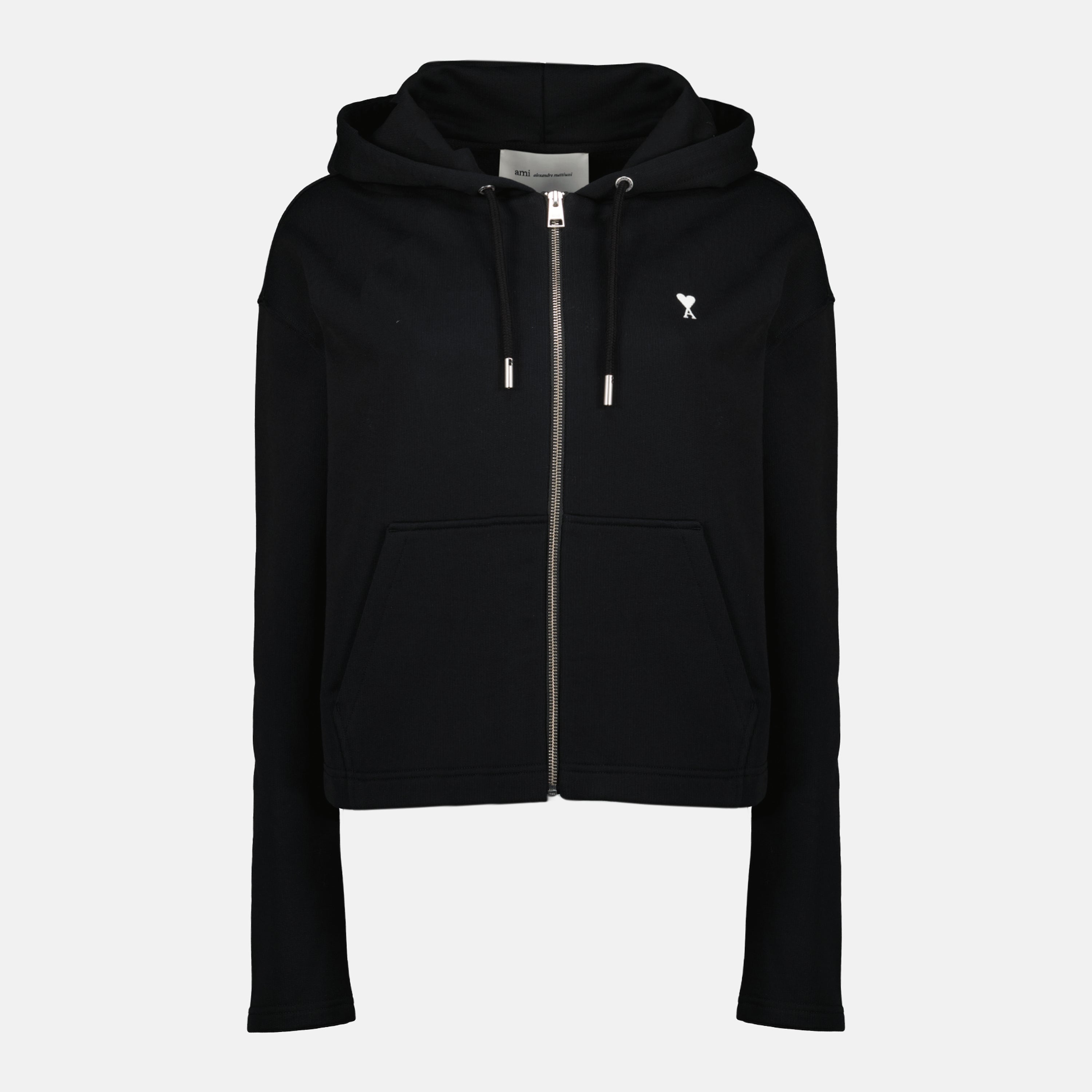 Black Zip-Up Hoodie Ami Paris - Women – myCompañero