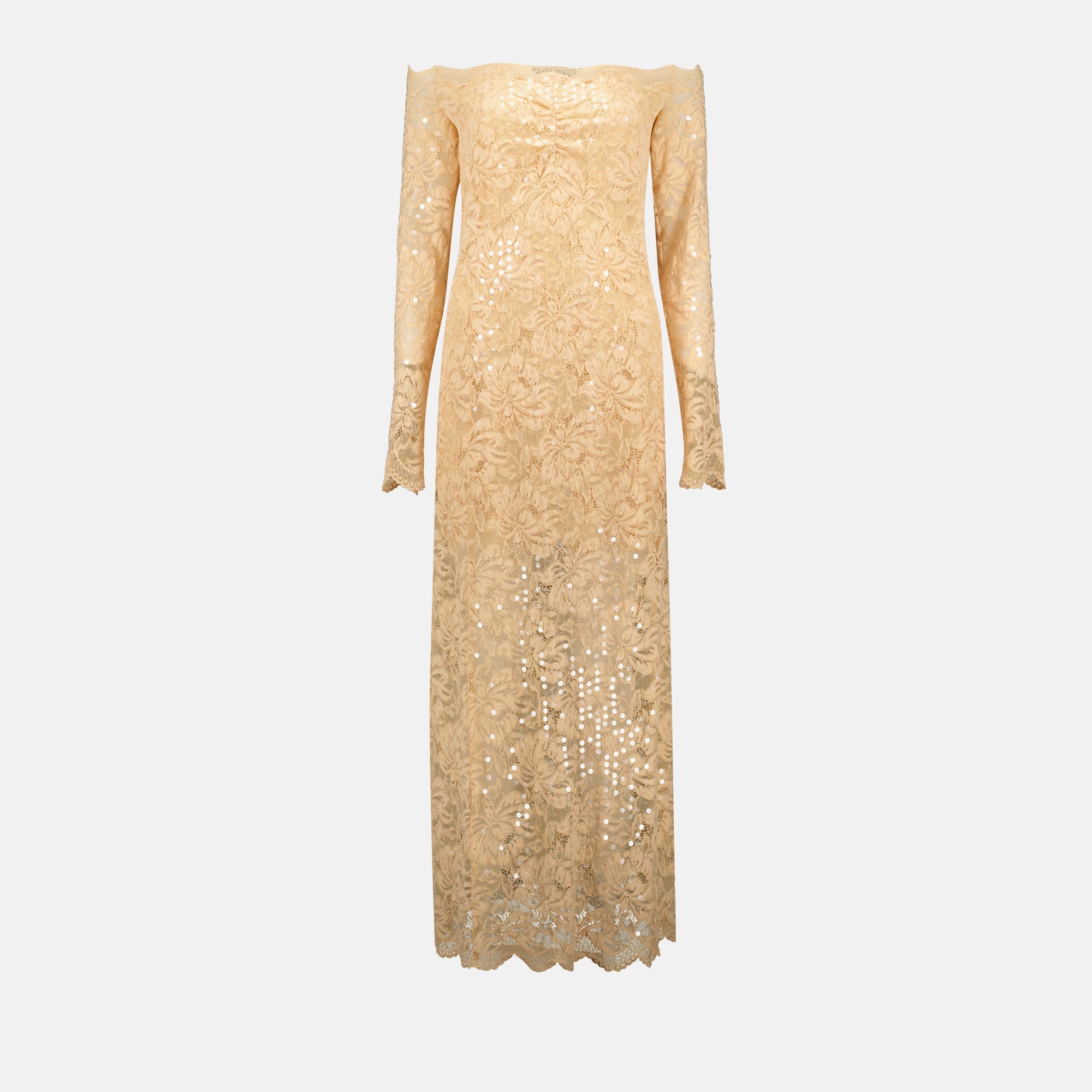 Long Lace Dress Rabanne - Women myCompaero Long Lace Dress Rabanne - Women myCompaero
