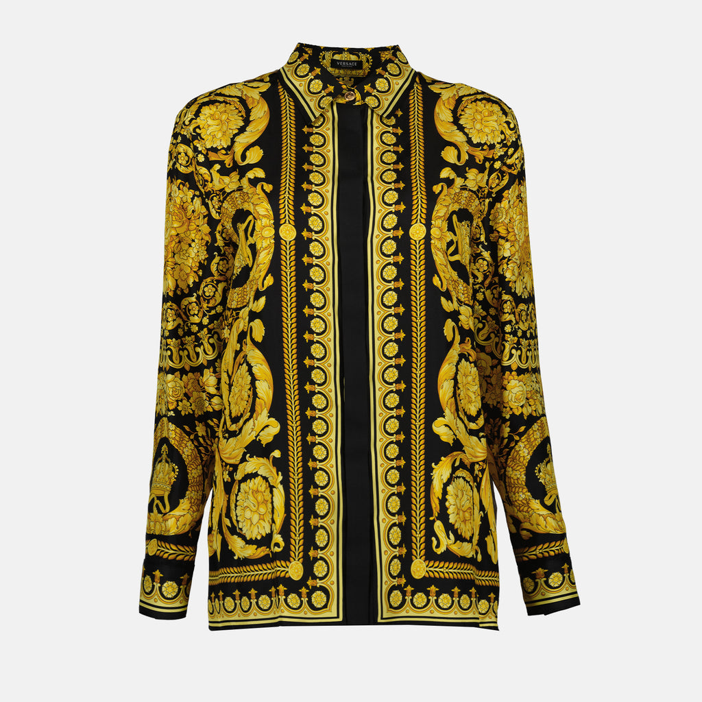 Hemden Chemise en soie Versace Schwarz Femme