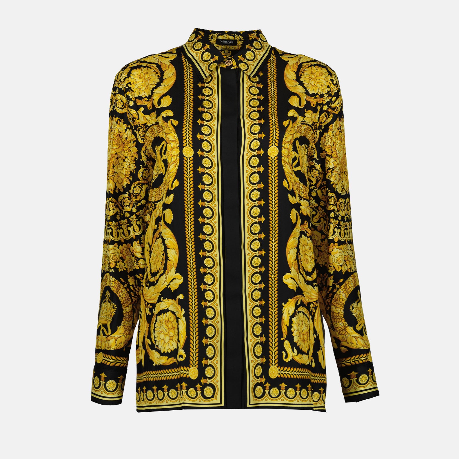 Hemden Chemise en soie Versace Schwarz Femme