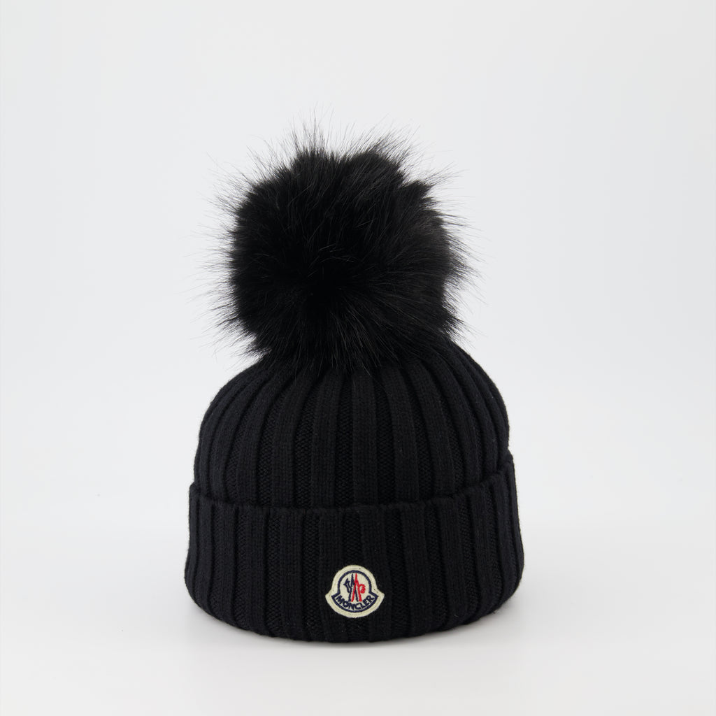 Chapeaux, casquettes et bonnets Bonnet à pompon Moncler Noir Femme