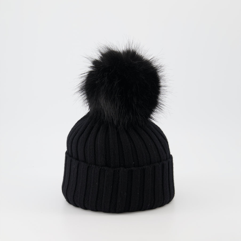 Chapeaux, casquettes et bonnets Bonnet à pompon Moncler Noir Femme