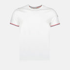 T-shirt T-shirt à logo et liseré Moncler Bianco Homme