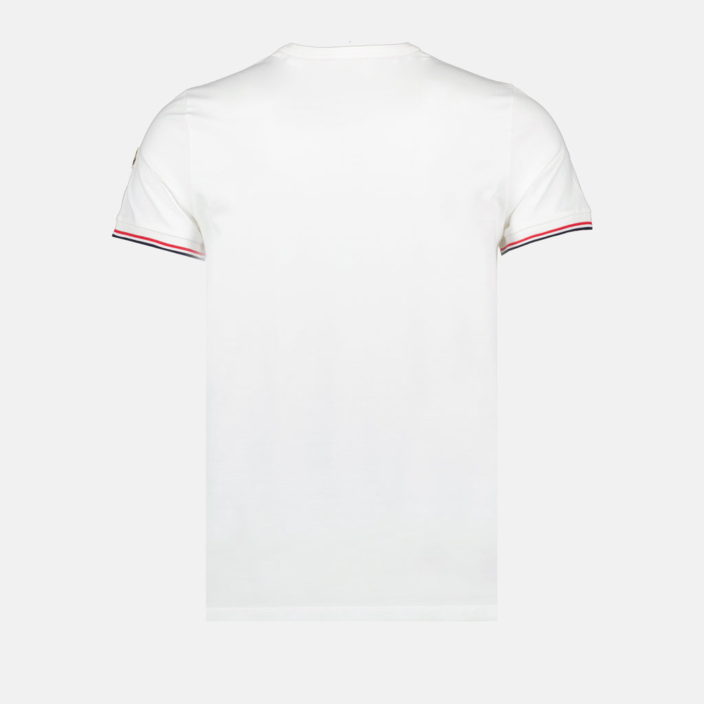 T-shirt T-shirt à logo et liseré Moncler Bianco Homme