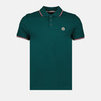 Polos Polo à logo et liseré Moncler Vert Homme