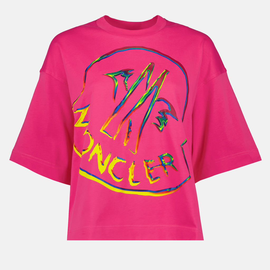 T-shirt T-shirt à logo Moncler Rosa Femme