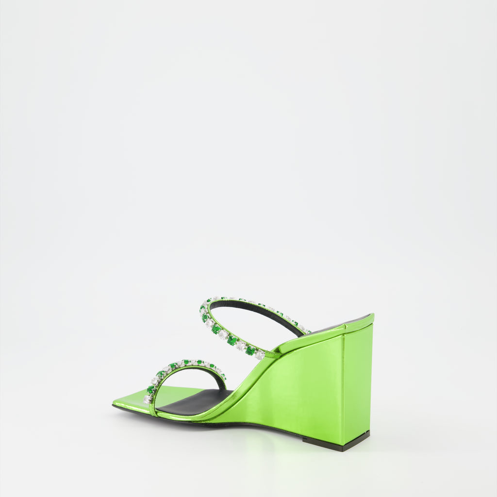 オープントゥシューズ シャングアイ ウェッジ ミュール Giuseppe Zanotti 緑 女性