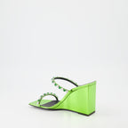 Offene schuhe Shangay Wedge Mules Giuseppe Zanotti Grün Femme