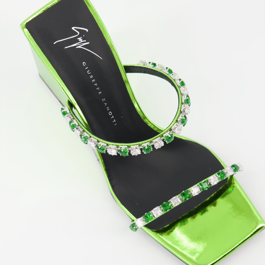 オープントゥシューズ シャングアイ ウェッジ ミュール Giuseppe Zanotti 緑 女性
