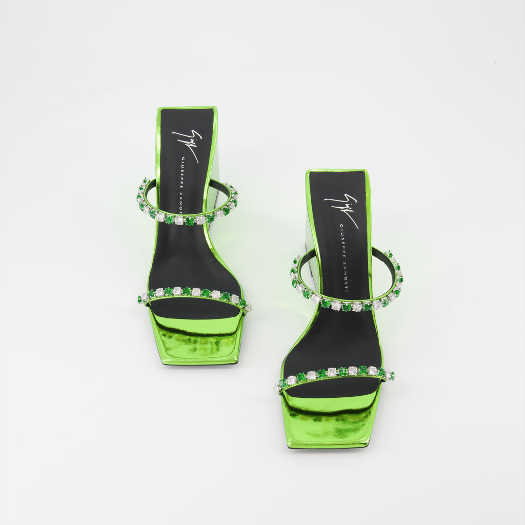 オープントゥシューズ シャングアイ ウェッジ ミュール Giuseppe Zanotti 緑 女性