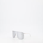 Brillen Lunettes de soleil masque Alexander McQueen Silber Unisex
