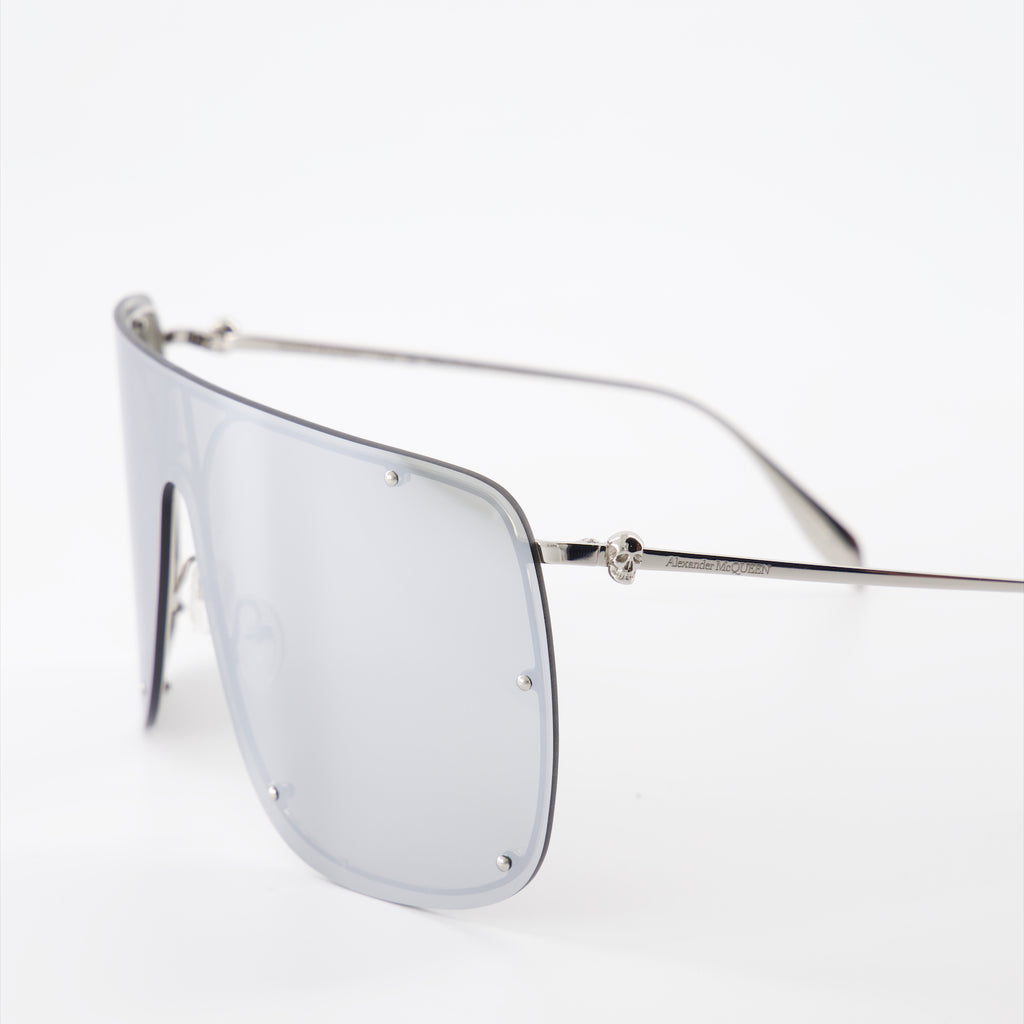 Brillen Lunettes de soleil masque Alexander McQueen Silber Unisex