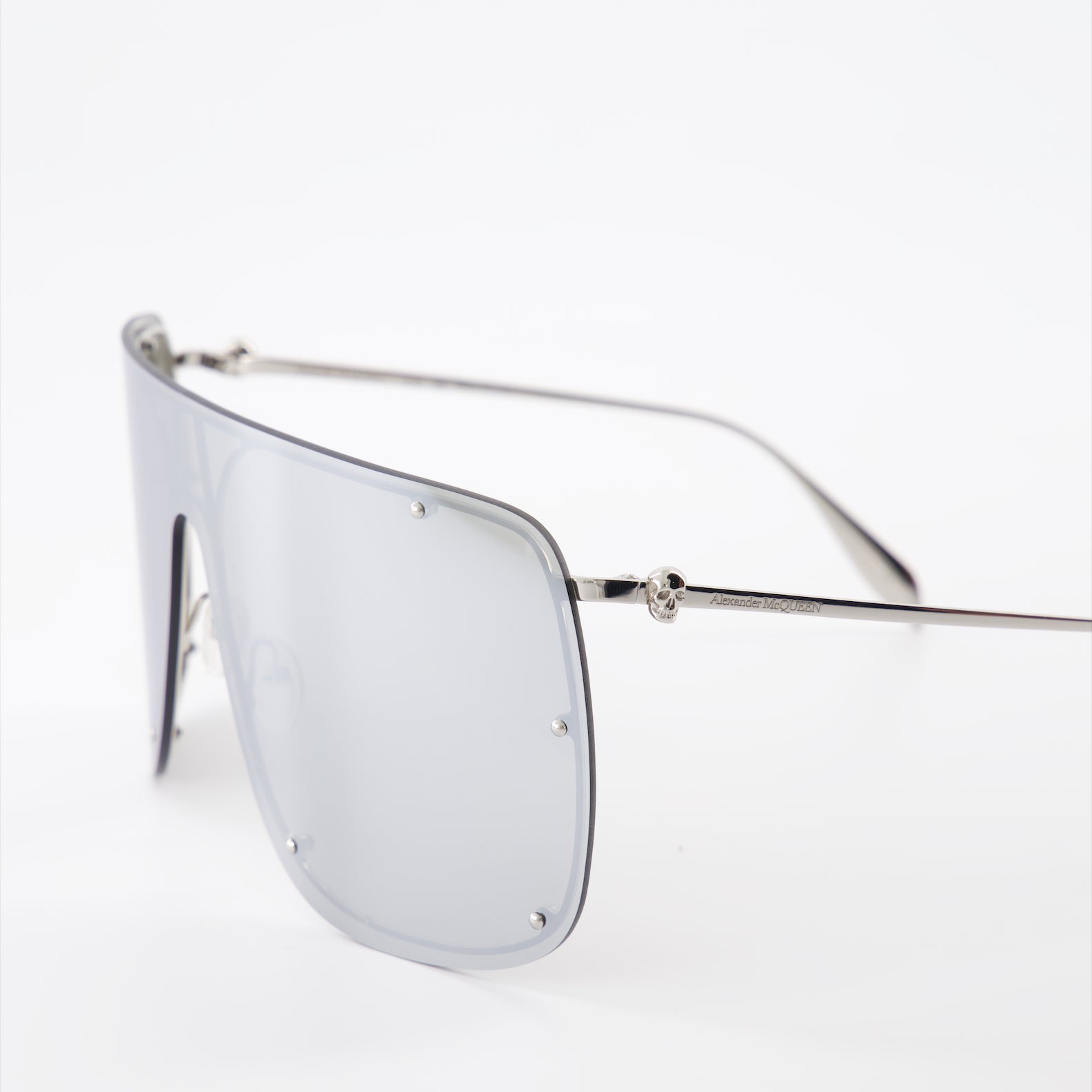 Brillen Lunettes de soleil masque Alexander McQueen Silber Unisex