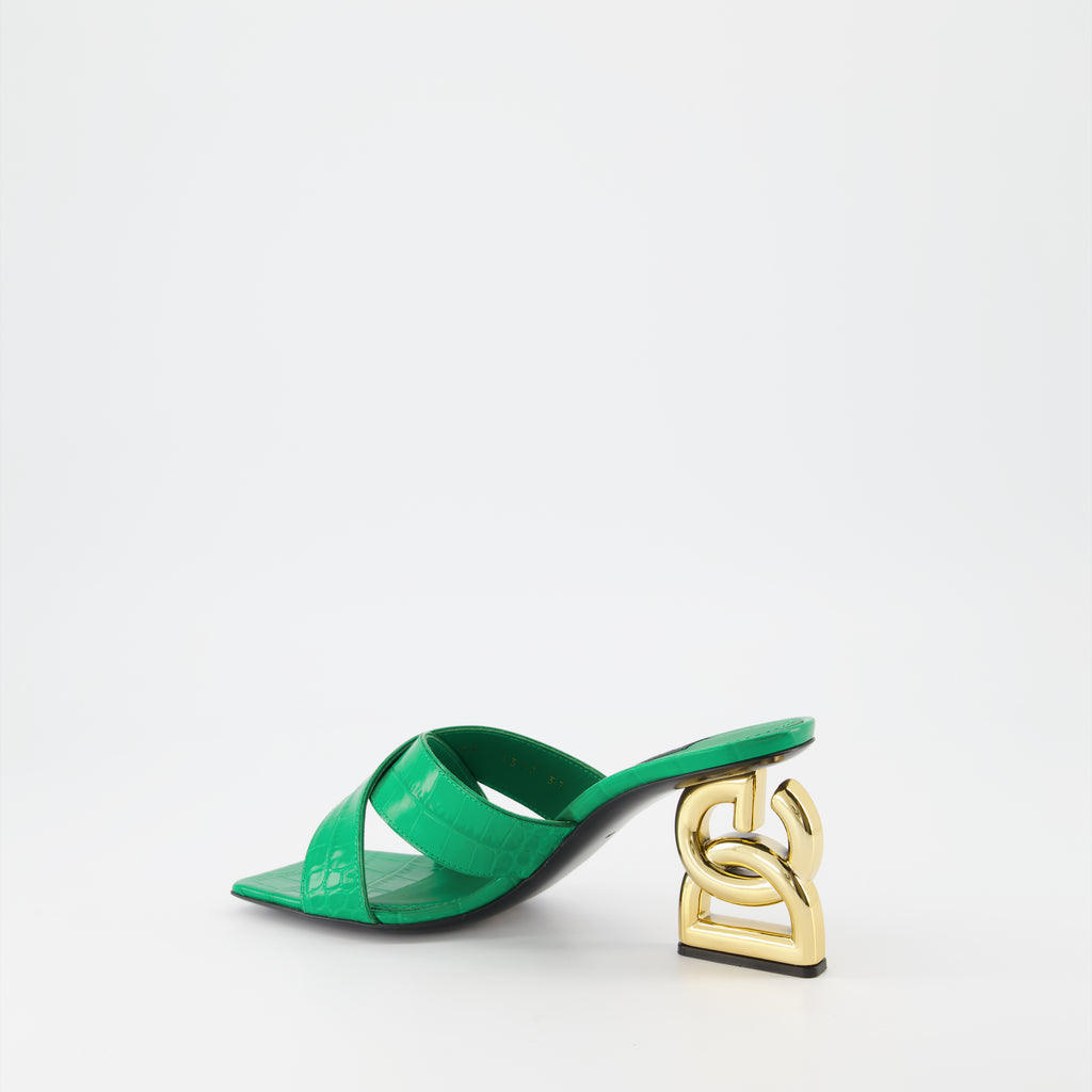 Offene schuhe Mules à talon Dolce & Gabbana Grün Femme