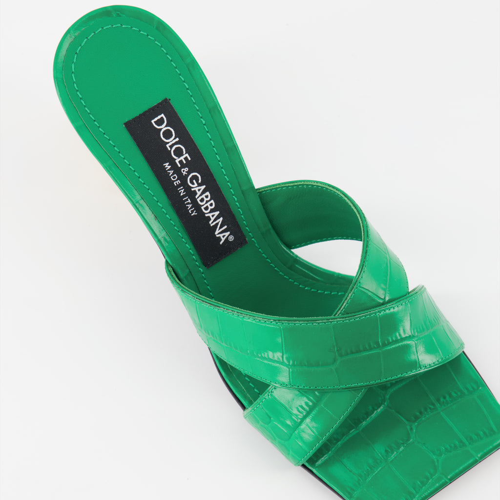 Offene schuhe Mules à talon Dolce & Gabbana Grün Femme