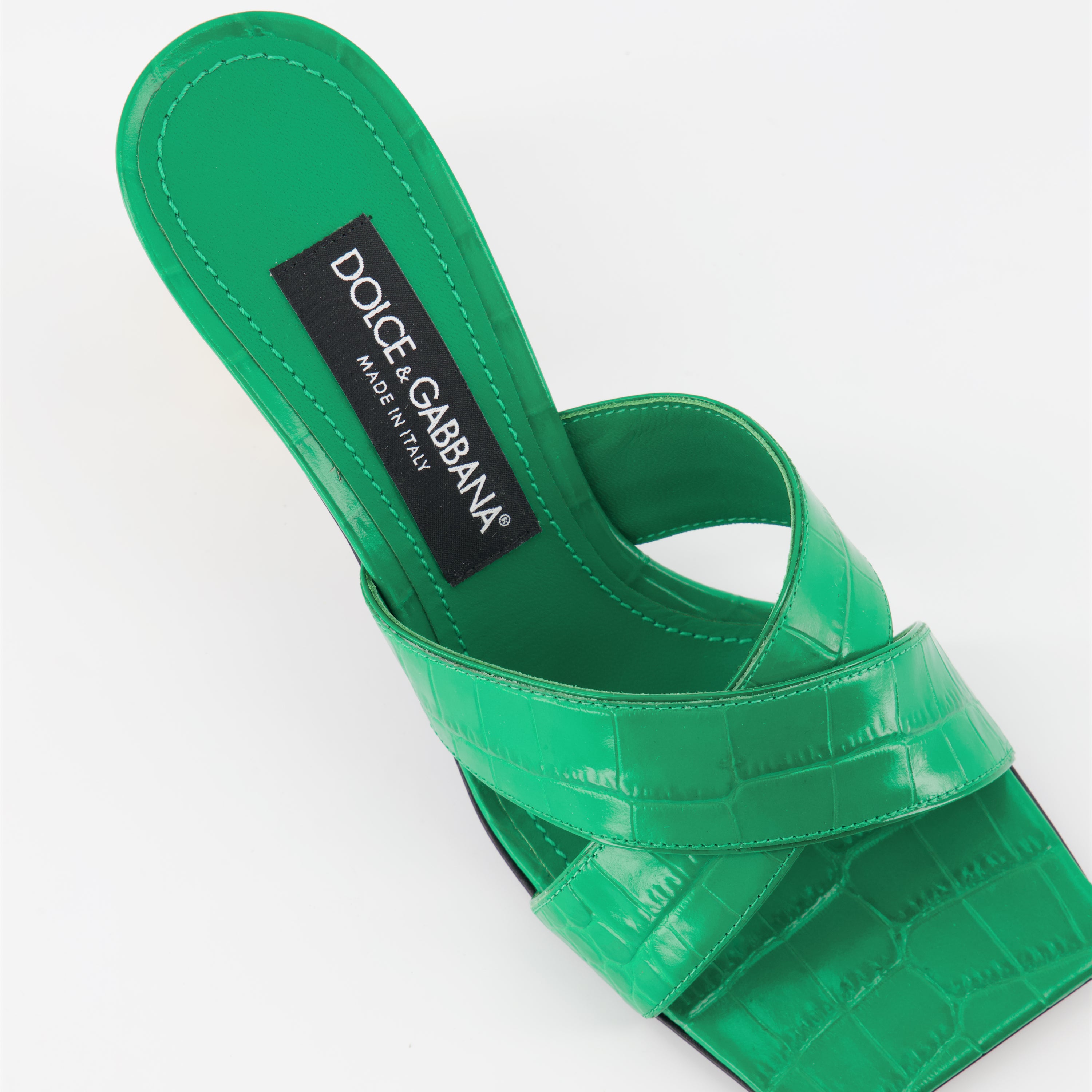 Offene schuhe Mules à talon Dolce & Gabbana Grün Femme