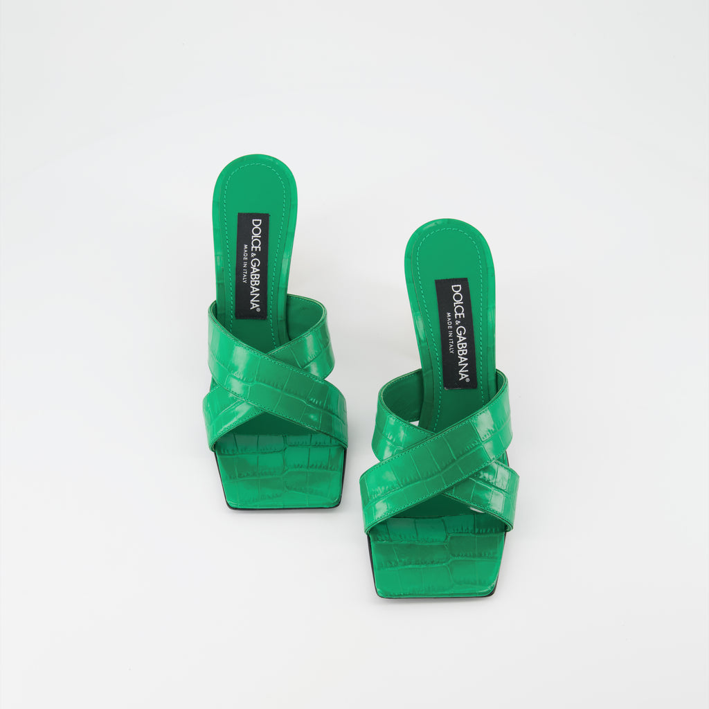 Offene schuhe Mules à talon Dolce & Gabbana Grün Femme