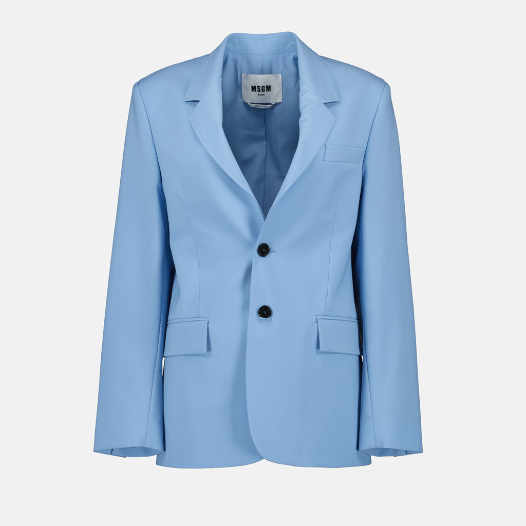 Jackets Blazer jacket MSGM Blue Femme
