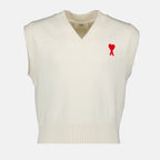 Maille Pull Ami de Coeur Ami PARIS Blanc Unisexe