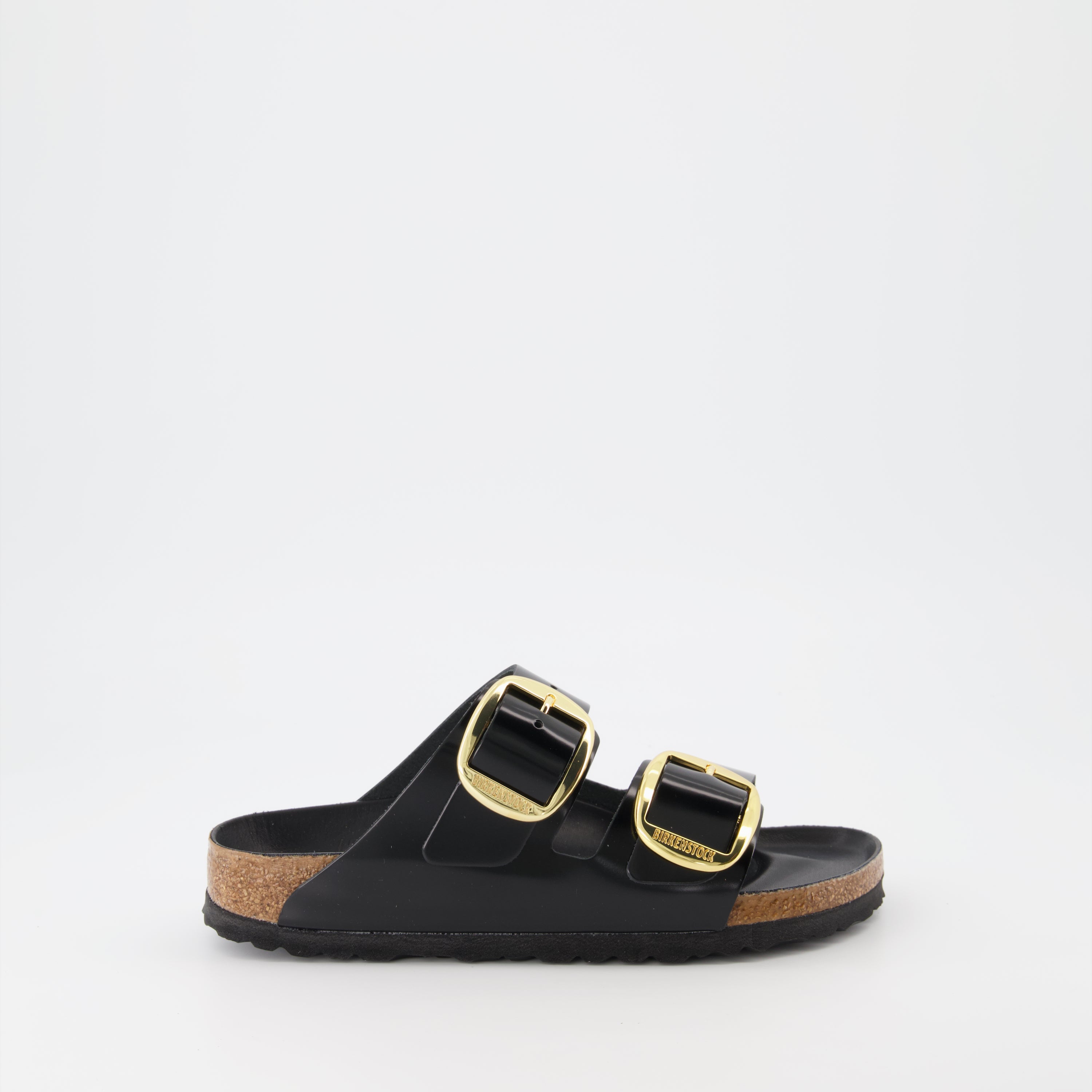 Chaussures ouvertes Claquettes Arizona Big Buckle Birkenstock Noir Femme