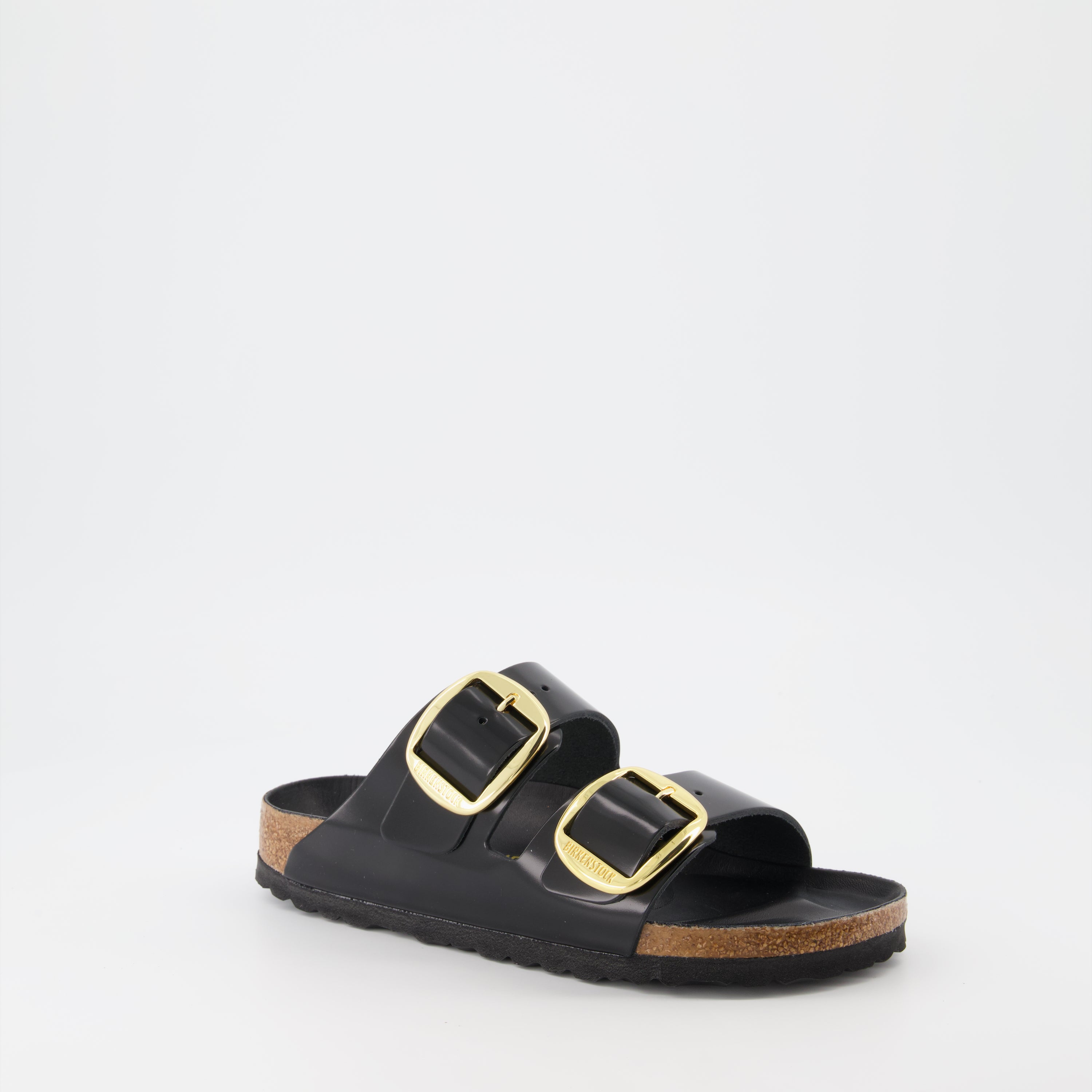 Chaussures ouvertes Claquettes Arizona Big Buckle Birkenstock Noir Femme