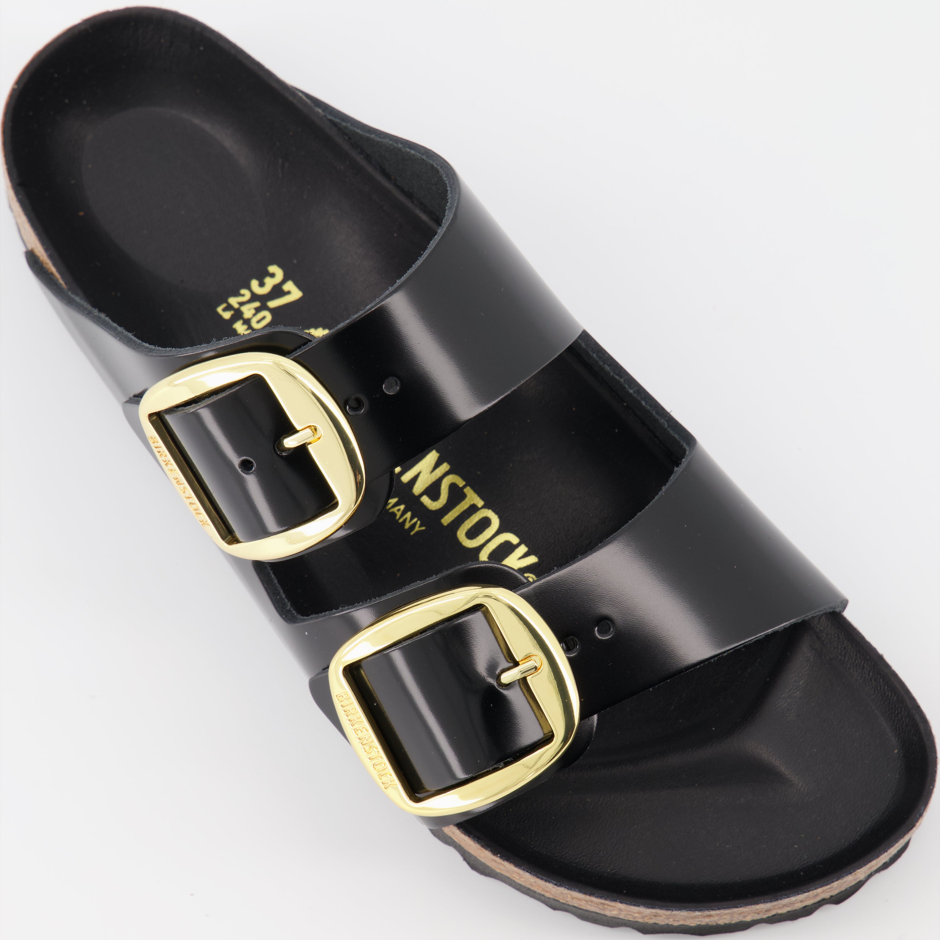Chaussures ouvertes Claquettes Arizona Big Buckle Birkenstock Noir Femme