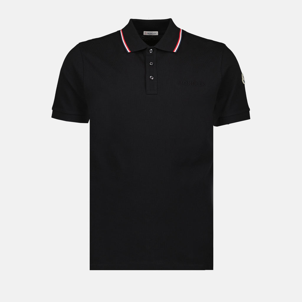 Polo shirts Polo shirt with logo and piping Moncler Black Man