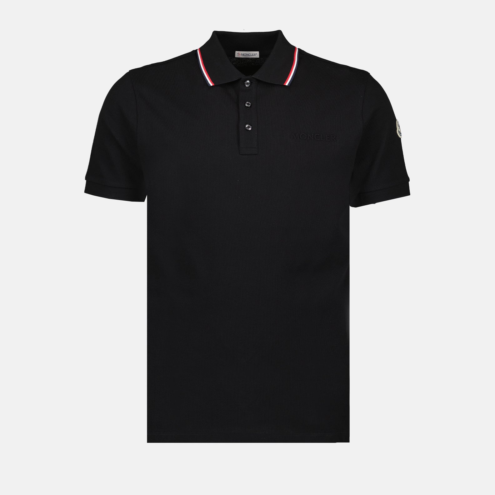 Polo shirts Polo shirt with logo and piping Moncler Black Man