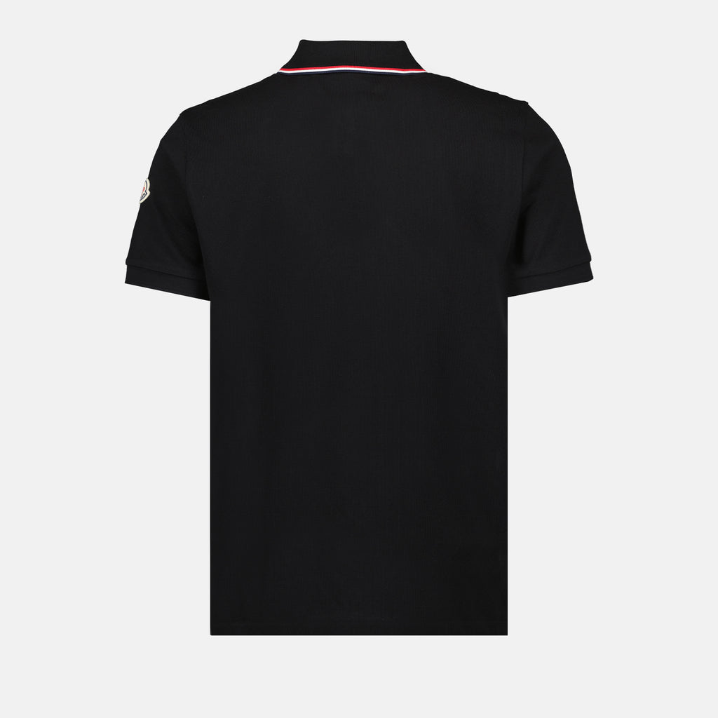 Polo shirts Polo shirt with logo and piping Moncler Black Man