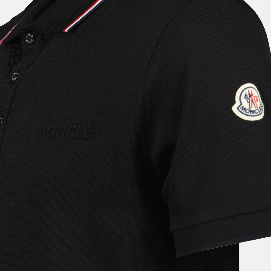 Polo shirts Polo shirt with logo and piping Moncler Black Man
