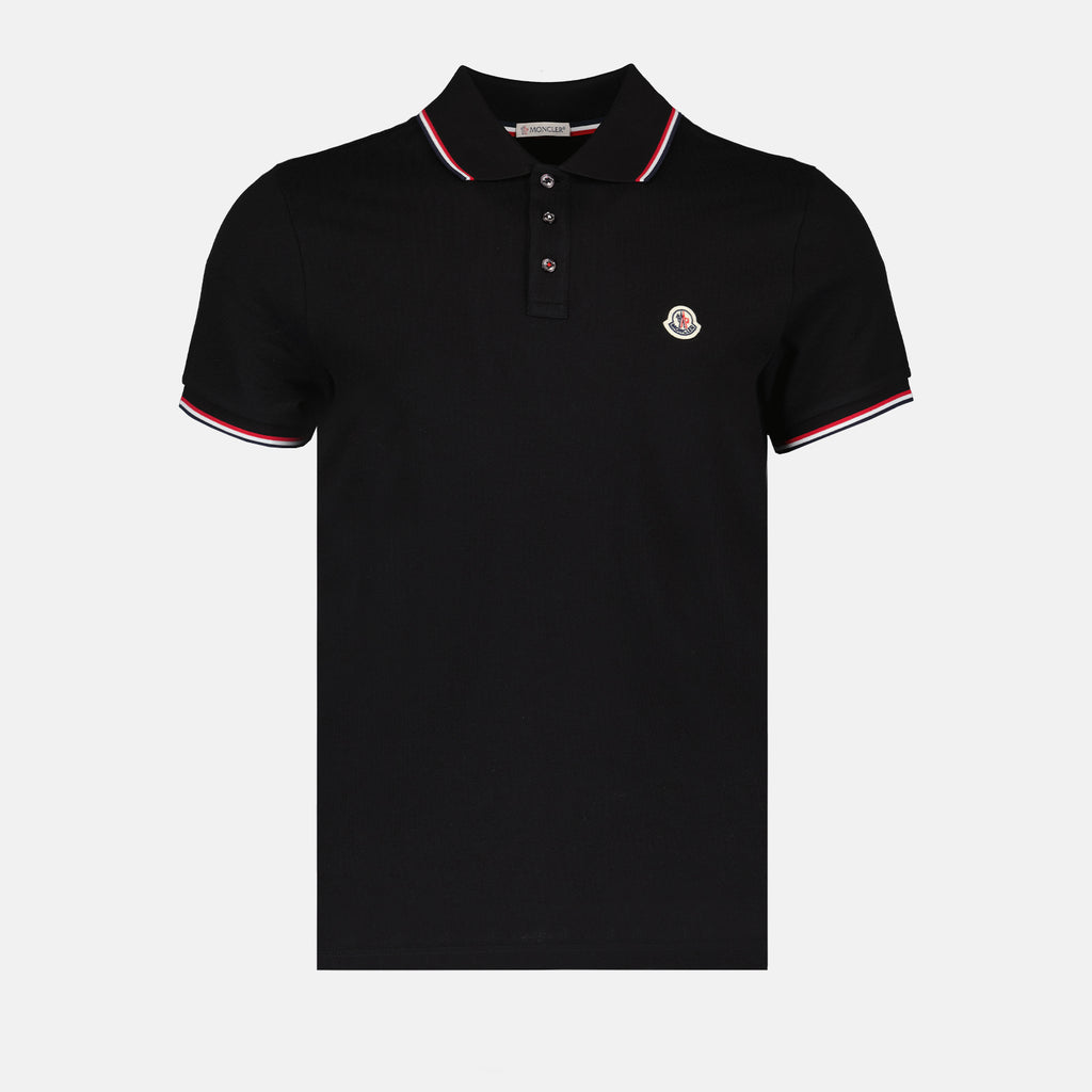 Polos Polo à logo et liseré Moncler Noir Homme