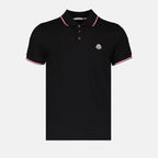 Polos Polo à logo et liseré Moncler Noir Homme