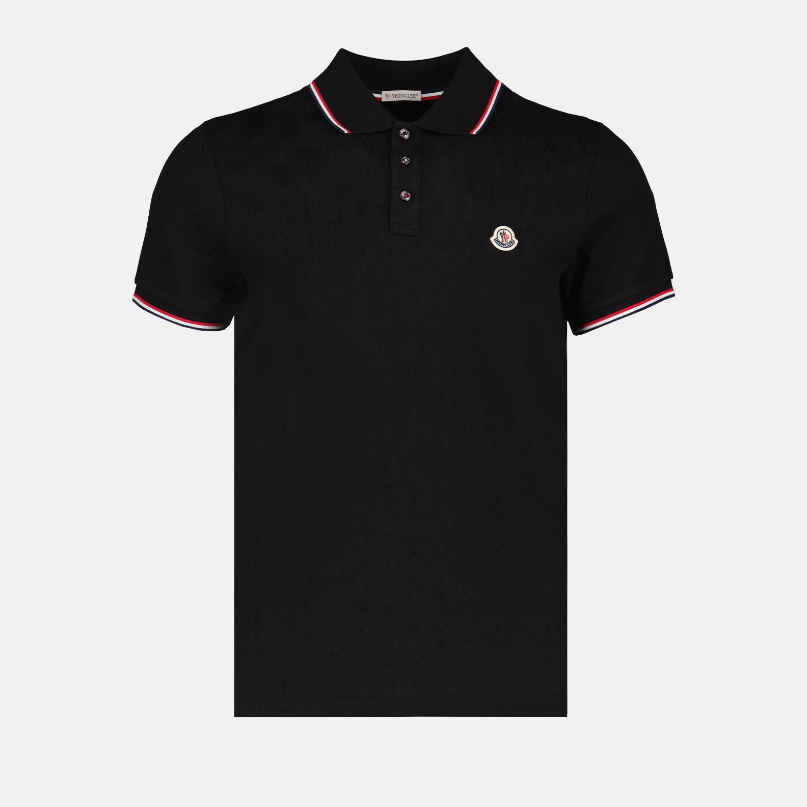 Polos Polo à logo et liseré Moncler Noir Homme