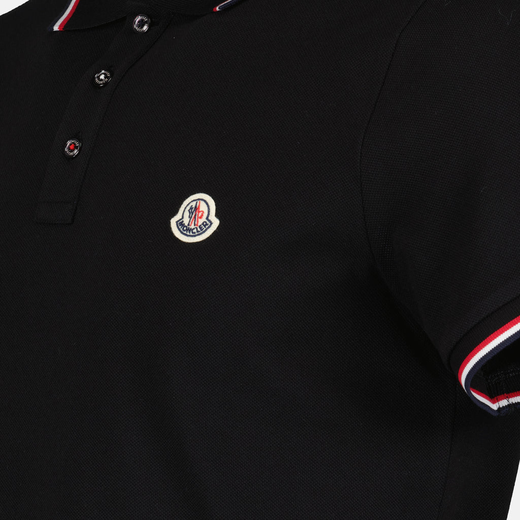 Polos Polo à logo et liseré Moncler Noir Homme