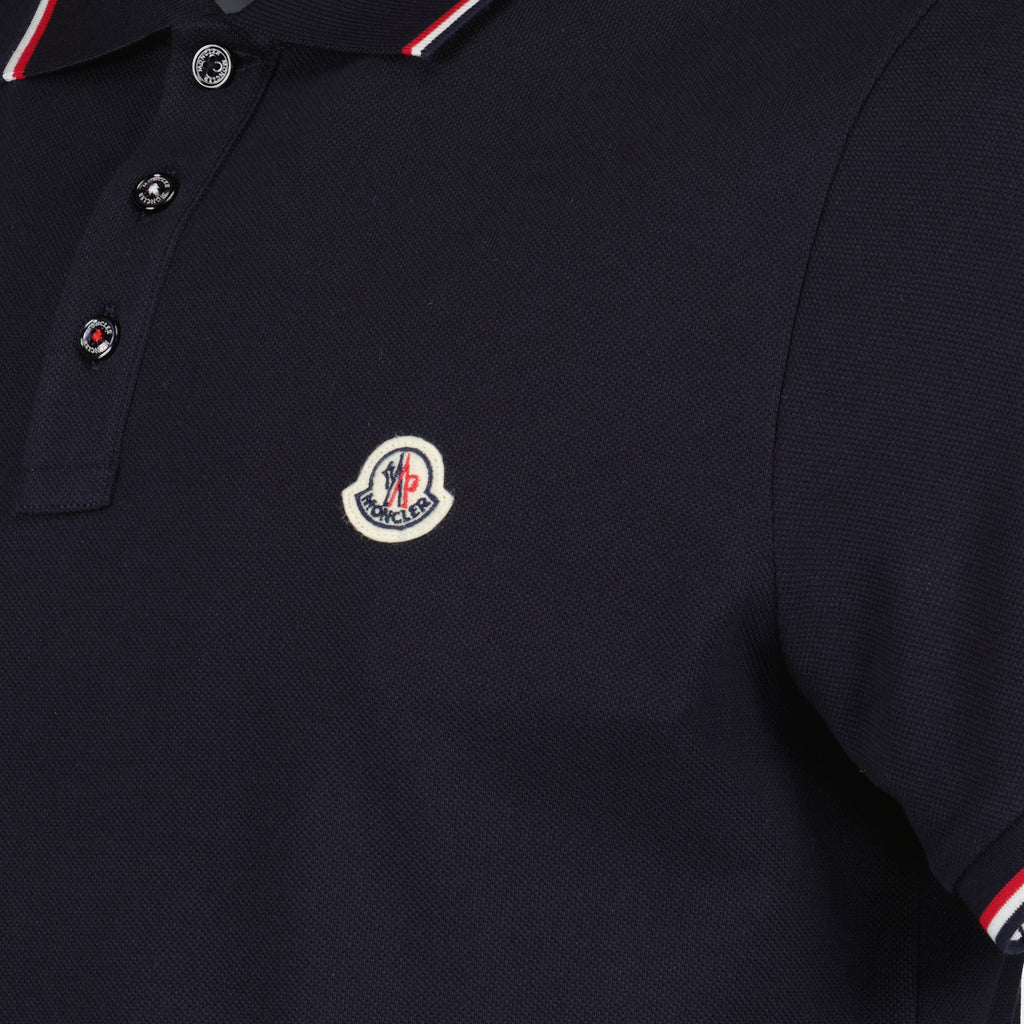 Polo shirts Logo and Trim Polo Moncler Dark blue Man