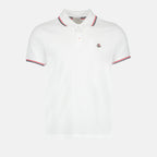 Polos Polo com Logo e Aviso Moncler Branco Homme