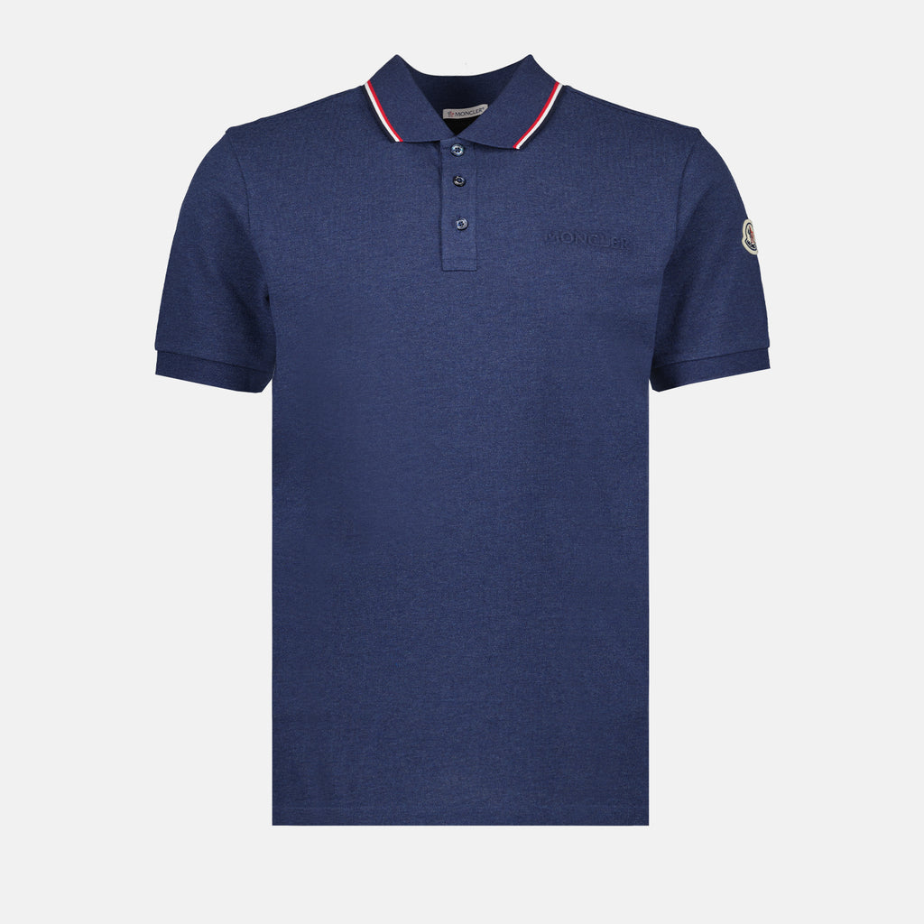 Polo shirts Polo shirt with logo and piping Moncler Blue Man