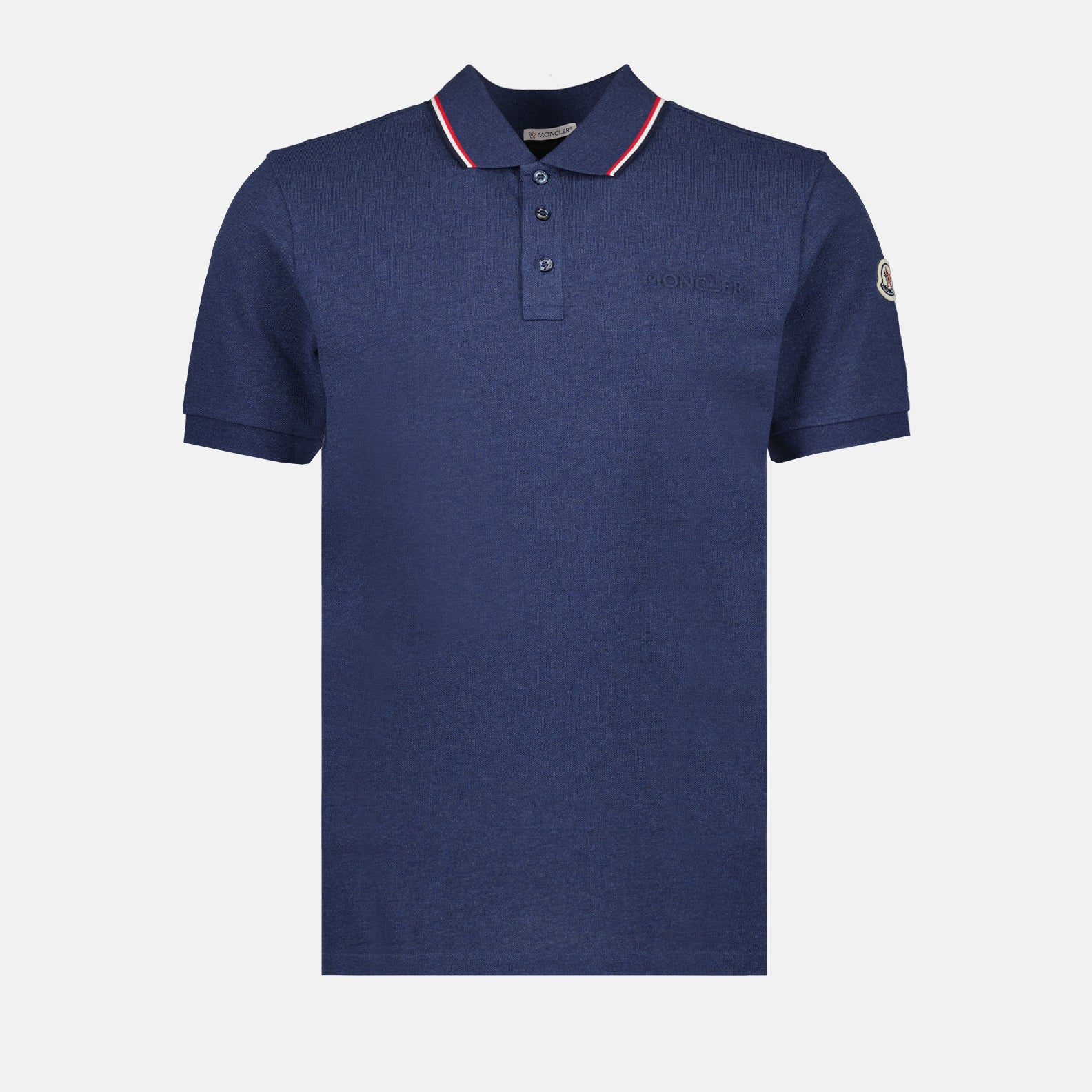 Polo shirts Polo shirt with logo and piping Moncler Blue Man