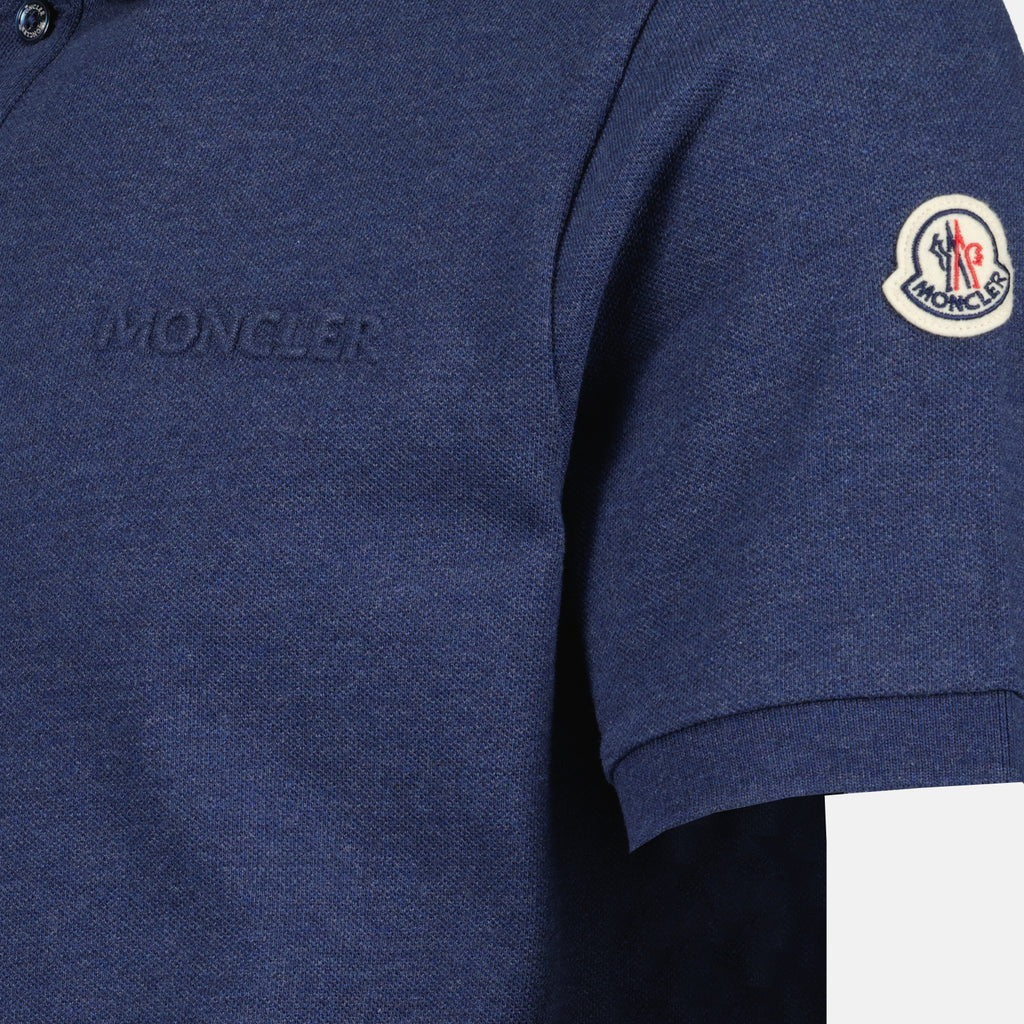 Polo shirts Polo shirt with logo and piping Moncler Blue Man