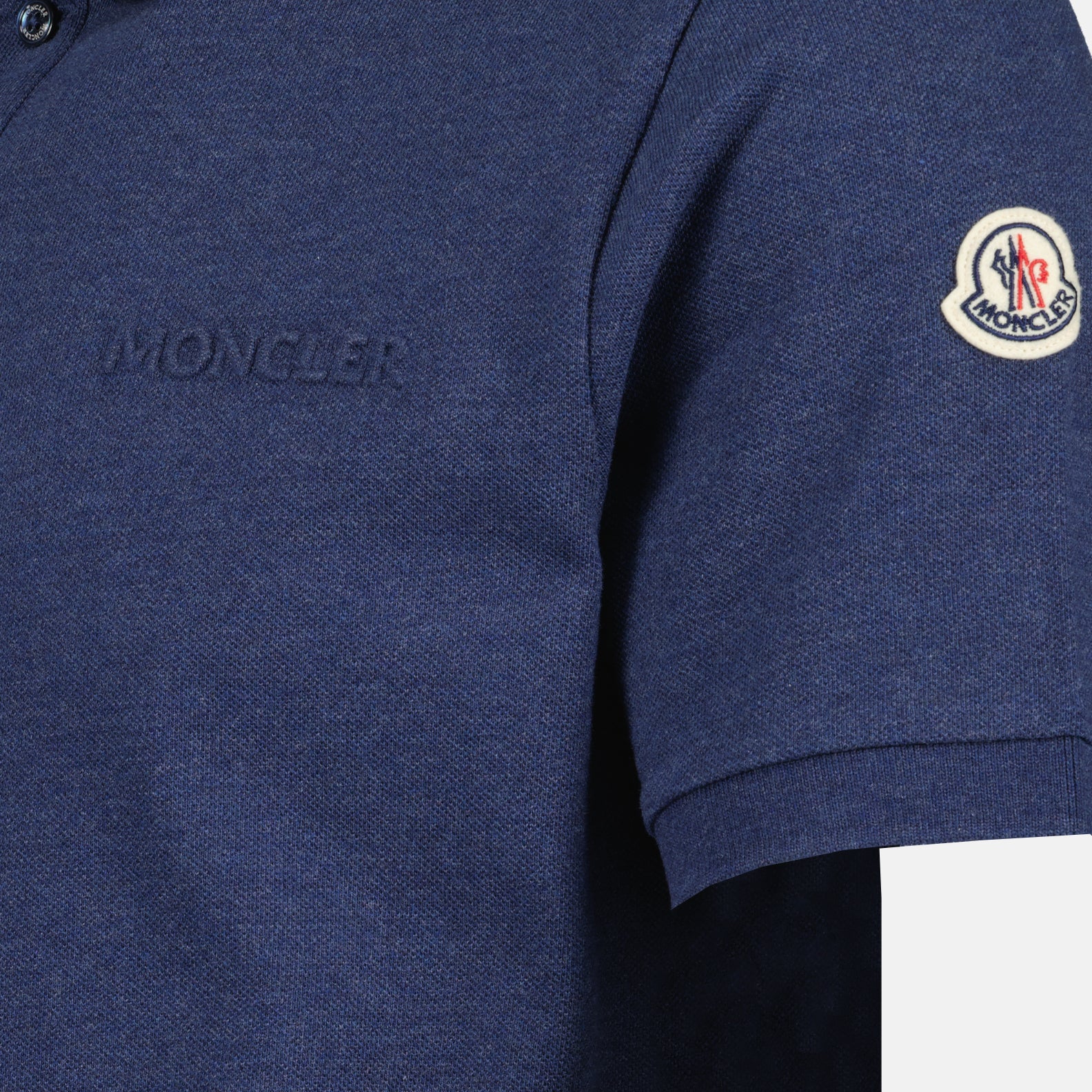 Polo shirts Polo shirt with logo and piping Moncler Blue Man