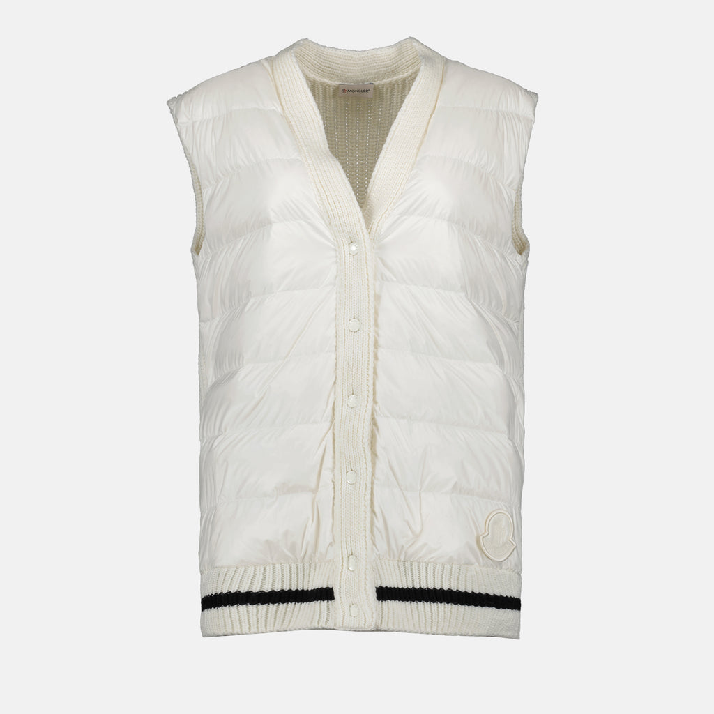 Malhas Cardigan sans manches Moncler Branco Femme