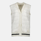Malhas Cardigan sans manches Moncler Branco Femme