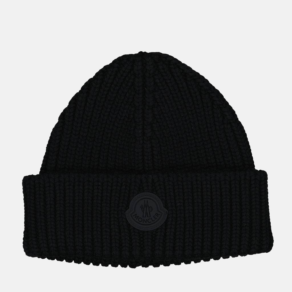 Chapeaux, casquettes et bonnets Bonnet à logo Moncler Noir Homme