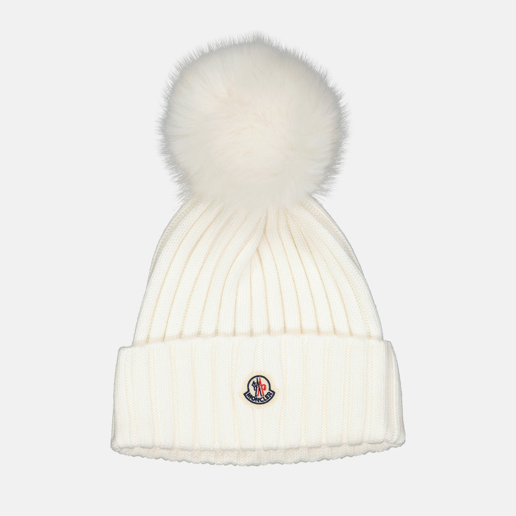 Chapeaux, casquettes et bonnets Bonnet à pompon Moncler Blanc Femme