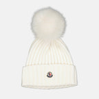 Chapeaux, casquettes et bonnets Bonnet à pompon Moncler Blanc Femme